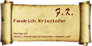 Fendrich Krisztofer névjegykártya
