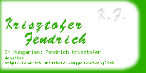 krisztofer fendrich business card